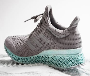 Image shows adidas FutureCraft shoe which has a 3D printed lattice midsole