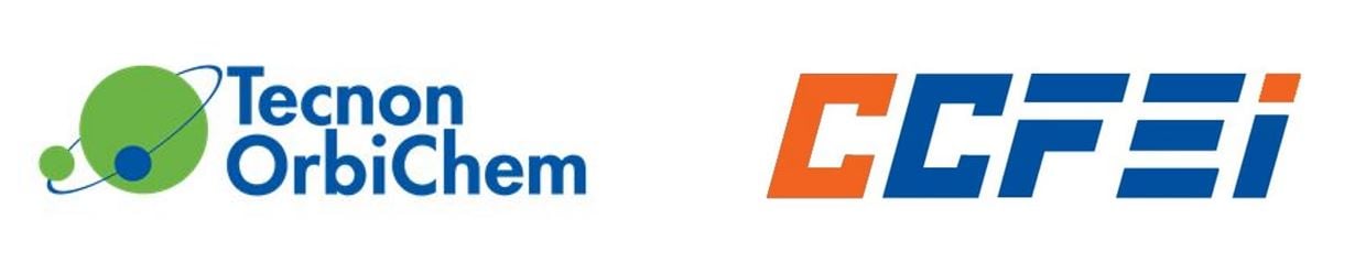 Image shows the words Tecnon OrbiChem and China Chemical & Fiber Economic Information Network - co-sponsors of the Polyamide conference