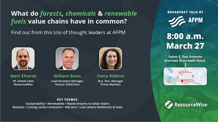 Speakers scheduled to explore petrochmical, waste and renewable resources at AFPM pictured in this advertisement.